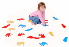 Hands and Feet - Shape Matching Tiles - colourful and made from felt.