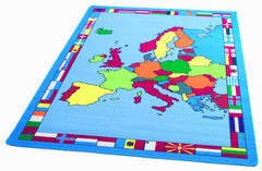 Europe Map Rug - a colourful political map of Europe.