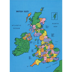 Political British Isles Map - shows all the counties of the UK