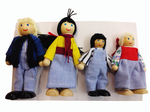 White Family Dolls Set